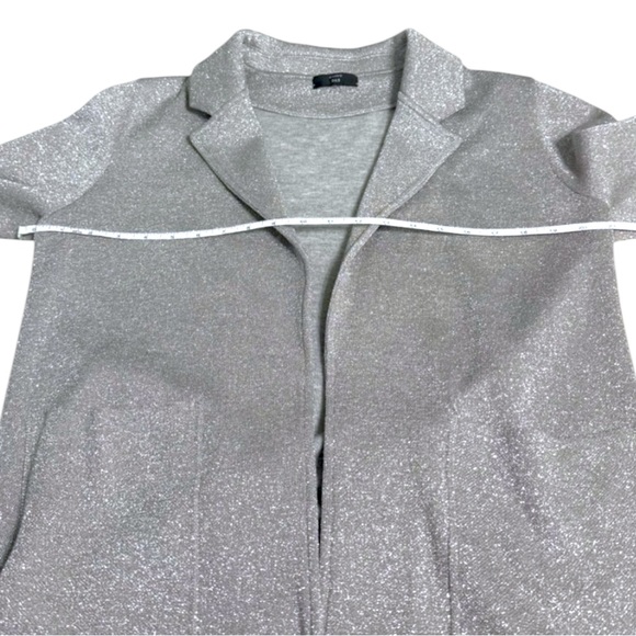 J.Crew 365 Sparkly Sophie Silver Open Front Sweater Blazer Size M - Picture 4 of 10